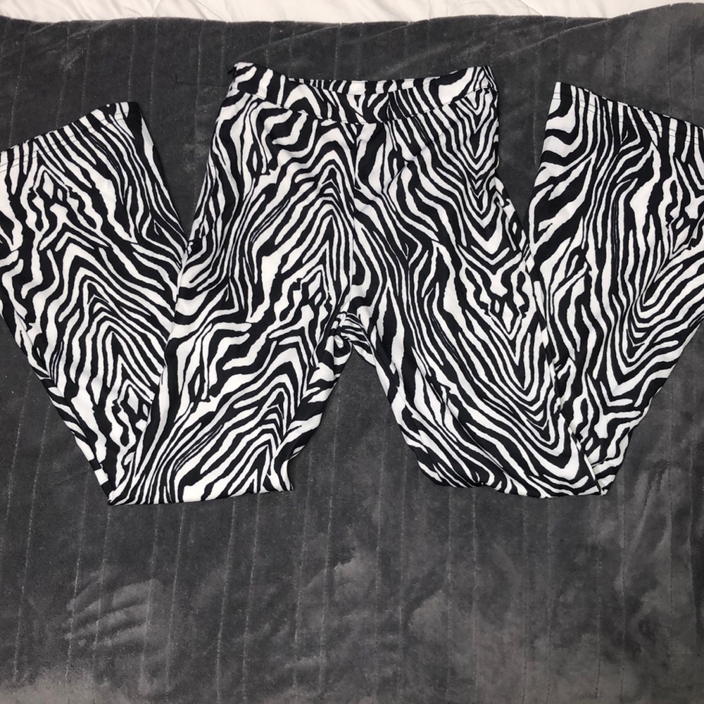 zebra flare pants